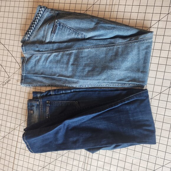 TWO PAIRS 7 For All Mankind High Rise Skinny Fit Jeans Sz27 (size 4) - Picture 1 of 17